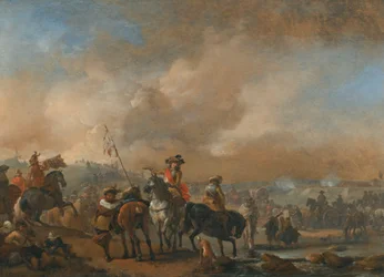 Cavalry on the Move, a Fortification under Siege Beyond